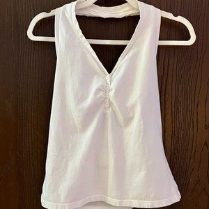 Sonoma White Boho Style Around the Neck Halter Tank Top